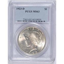 1923-D PEACE DOLLAR PCGS MS-63
