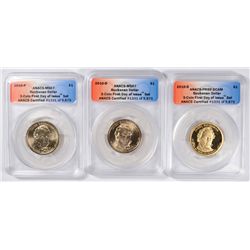 (3) BUCHANAN DOLLARS (P, D, S) ICG FIRST DAY ISSUE SET #1331 OF 9875