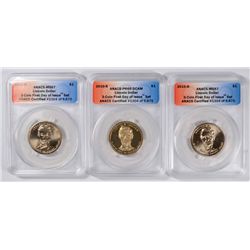 (3) LINCOLN DOLLARS (P, D, S) ICG FIRST DAY ISSUE SET #1304 OF 9875