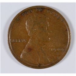 1909-S LINCOLN CENT AU+
