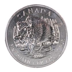 2013 CANADIAN WILDLIFE SERIES "BISON"  $5.00  ONE OUNCE .999 SILVER COIN GEM BU