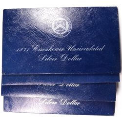 ( 4 ) 1971 EISENHOWER SILVER DOLLARS IN ORIGINAL MINT PACKAGING