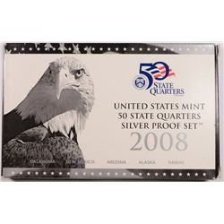 2008 SILVER STATE QUARTERS PROOF SET IN NICE ORIGINAL MINT PACKAGING