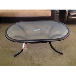 OVAL GLASS COFFEE TABLE
