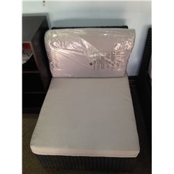 SYNTHETIC WICKER PATIO CHAIR W/ CUSHIONS