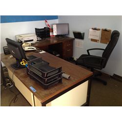 2 DESK PRINTER / 2 MONITORS / AND CONTENTS