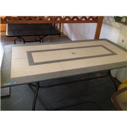 RECTANGULAR STONE TOP PATIO TABLE
