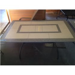 RECTANGULAR STONE TOP PATIO TABLE