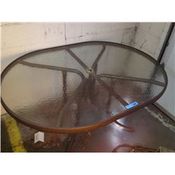 OVAL GLASS TOP PATIO TABLE