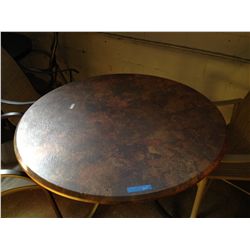 FAUX STONE TOP ROUND PATIO TABLE