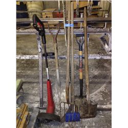 SHOVELS AND MISC GARDEN TOOLS