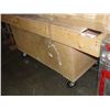 Image 1 : WOODEN SHOP STORAGE TABLE ON CASTERS