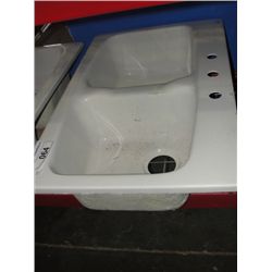 WHITE ACRYLIC DOUBLE SINK