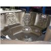 Image 1 : CAL SPAS ESCAPE SELECT SERIES HOT TUB WITH CINNABAR INTERIOR AND WALNUT CABINET. FEATURES INC: