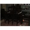 Image 2 : DARK BROWN CONTEMPORARY 9PC  DINING ROOM SET; TABLE WITH 8 UPHOLSTERED LEATHER SEATED CHAIRS