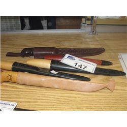 GROUP OF 5 FISHERMANS FILET KNIVES