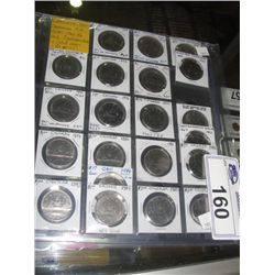 COMPLETE SET OF CANADIAN ONE DOLLAR COINS FROM 1968-1986 - INCLUDES CONFEDERATION AND CABET COINS,