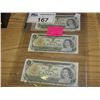 Image 1 : 3 1973 CANADIAN LAST YEAR OF THE $1 BILL, MINT IN SEQUENCE