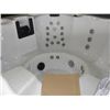 Image 2 : CAL SPAS AQUA SERIES HOT TUB WITH WHITE INTERIOR AND 7.5' WALNUT CABINET. FEATURES INC: