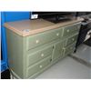 Image 1 : 6 DRAWER GREEN AND NATURAL BEDROOM DRESSER