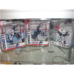 GROUP OF 3 NHL ACTION FIGURES; 2 ROBERTO LOUNGO AND 1 SYDNEY CROSBY