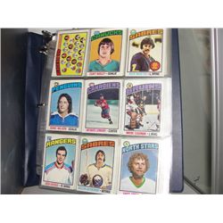 HOCKEY ALBUM OF 1976 OPEECHEE HOCKEY CARDS - OVER 100 CARDS