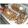 Image 1 : LOT OF ASSORTED WOOD CRAFTED ALLIGATORS, GIRAFFES, HAND MADE DOLL AND A CUSTOM PAINTED TRADITIONAL