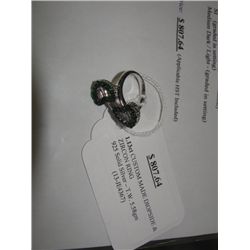 925 SILVER 1.13CT CUSTOM MADE DIOPSIDE AND ZIRCON RING