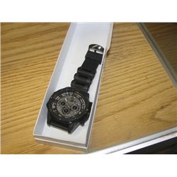 MANS TECHNO TREND GENUINE DIAMOND WATCH - DIAMOND STUDDED BEZEL