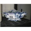 Image 1 : VICTORIAN LIDDED TUREEN BY F & SONS OXFORD BURSLEM - BLUE AND WHITE PATTERN, SOME DAMAGE PRESENT