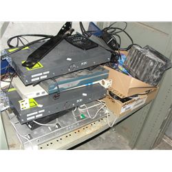 SHELF LOT OF ASSORTED ELECTRONICS AND MISC ITEMS