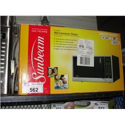 SUNBEAM STAINLESS STEEL AND BLACK MICROWAVE OVEN