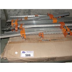 SHELF LOT OF ALUMINUM FURNITURE BAR CLAMPS