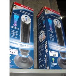 2 HONEYWELL QUIET COOLING WHOLE ROOM TOWER FANS