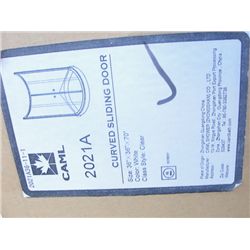 CAML CURVED SLIDING SHOWER DOOR WHITE GLASS