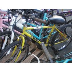RALEIGH YELLOW AND BLACK MOUNTAIN BIKE