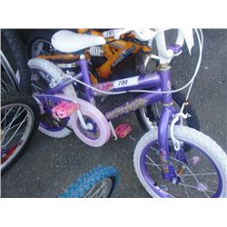 GIRLS LITTLE PRINCESS PURPLE AND PINK BICYCLE