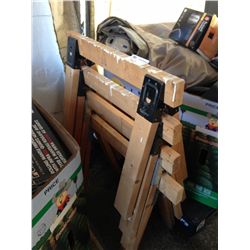 4 WOODEN SAW HORSES