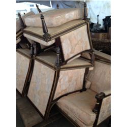 5PC REGENCY STYLE WOOD FRAMED UPHOLSTERED SOFA SET