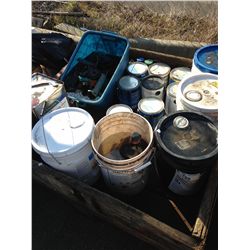 PALLET LOT OF ASSORTED PAINTS, SOLVENTS, CLEANERS, ETC