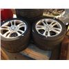Image 1 : SET OF 4 SACCHI ALLOY TIRE RIMS COMPLETE WITH MISMATCHED TIRES