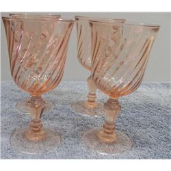 Pink Depression Glass Goblets