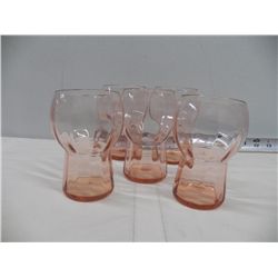 5 Pink Depression Glasses