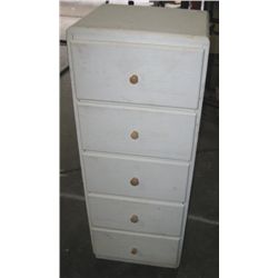 Vintage White 5 Drawer Chest
