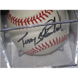 Terry Steinbach signed Ball in Plexiglas Display