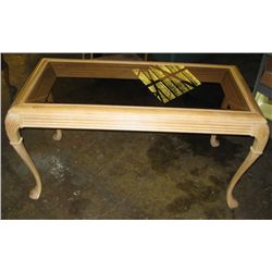 Beautiful Honey Maple & Glass Footed Sofa Table
