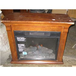 110 Volt Log Fireplace Heater & Wrap Around Mantle