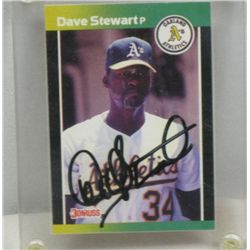 Autographed Dave Stewart Card Oakland A's