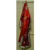 Image 1 : Chinese silk Kimono dressing gown: Red ground with embroidery £45-55