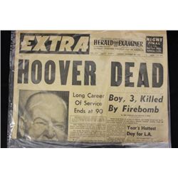 Los Angeles Herald Examiner  Express "Hoover Dead"